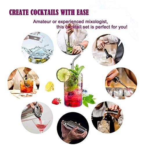 Juego de Coctelera con 14 Piezas para Bartender miniatura 4