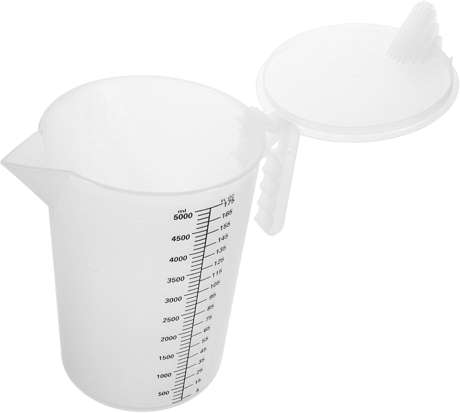 Measuring Cup: with Handle and Lid Large 5l Food Grade Plastic Jug for Milk Tea Shops Baking and Liquid Mixing Kitchen Gadget