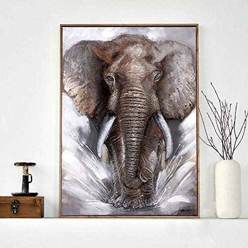 Decoración de paredes fácil con este poster de elefante gris para habitaciones sin vida