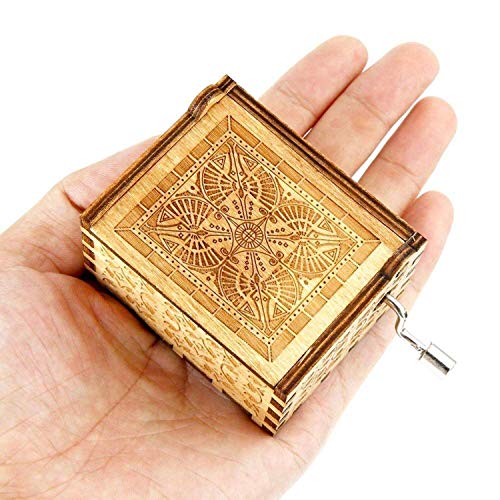 Image of Zesta Money Heist Wooden Musical Box Gift | Vintage Music Crank Mini Collectible for Girlfriend, Boyfriend, Husband, Wife | Unique Musical Gifts for Music Lovers | Classic Wooden Box