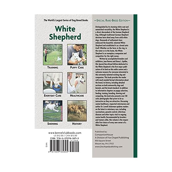 White-Shepherd-CompanionHouse-Books-A-Kennel-Club-Book-Special-Rare-Breed-Edition-Training-Puppy-Care-Everyday-Care-Healthcare-Showing-History-and-More-Paperback--June-17-2008 White Shepherd Training Guide: Essential Tips for Care and More