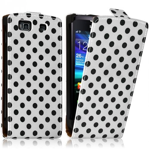 Seluxion - Housse Coque Etui pour Samsung Wave 3 Motif à Points Couleur Blanc