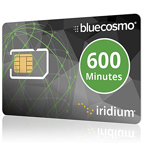 Image of BlueCosmo Iridium 600 Min Prepaid Global SIM Card - Satellite Phone Airtime - 1 Year Expiry - No Activation Fee - No Monthly Fee - Refillable - Rollover - Easy 24 /7 Online Activation and Refills