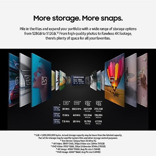 Image of SAMSUNG PRO Ultimate microSD Memory Card+Reader, 256GB microSDXC, Up to 200 MB /s, 4K UHD, UHS-I, Class 10, U3,V30, A2 for GoPRO Action Cam, DJI Drone, Gaming, Phones, Tablets, MB-MY256SB /AM