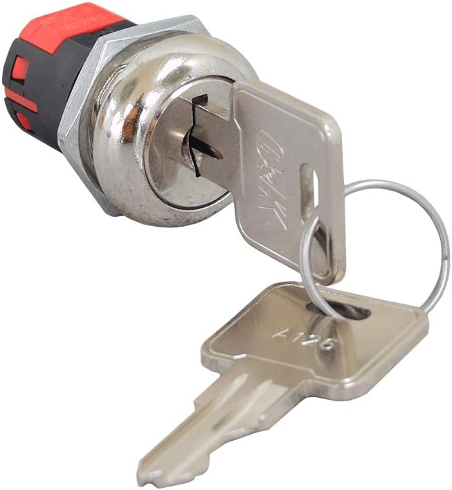 AlveyTech Key Switch with Standard Metal Head Keys for Amigo, Go-Go, & Pride Mobility Scooters - Replacement Panel Mount Assembly with 2 Keys for GOGO Electric Scooter (SWTKEY1011 / 20133500/13501)