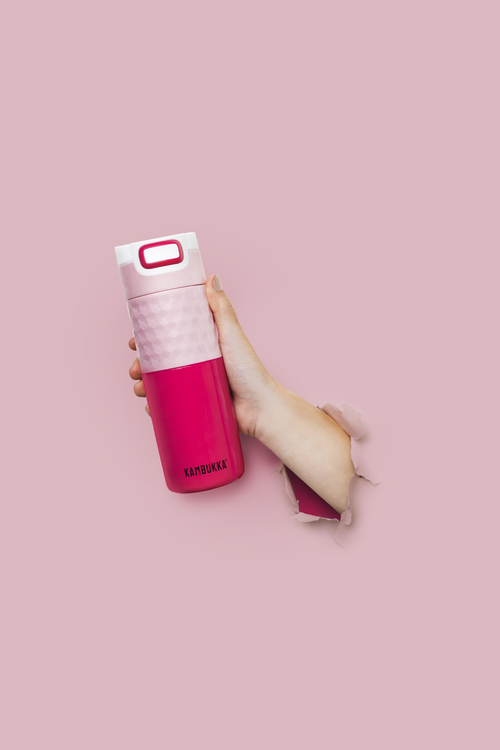 Kambukka kubek termiczny zestaw Neon Nights – 2× Etna Grip 500 ml (Black Steel + Diva Pink), szczelne, Snapclean, BPA Free