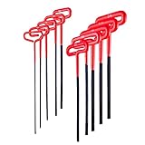 10 Pc. T-handle Hex Key Wrench Set, 9 Inch Length Handle S.A.E.