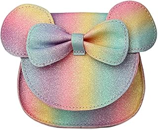 QiMing Little Mouse Ear Bow Crossbody Purse,PU Shoulder Handbag for Kids Girls Toddlers