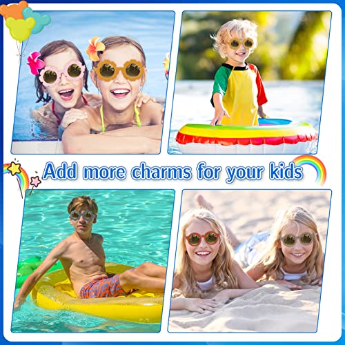 8 Stück Kinder Sonnenbrille Runde Blumen Geformt Brille, Retro Polarisierte UV 400 Schutz für Kleinkinder, Mädchen, Jungen, Strandparty