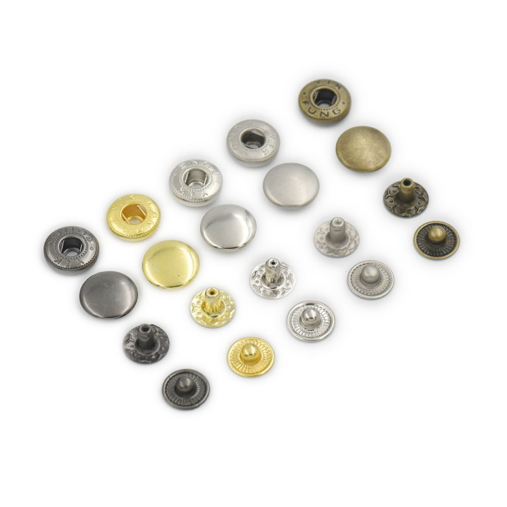 100 Sets 10mm 3/8" Metal Snap Fastener Leather Craft Rapid Rivet Button Setting Sewing Mixed