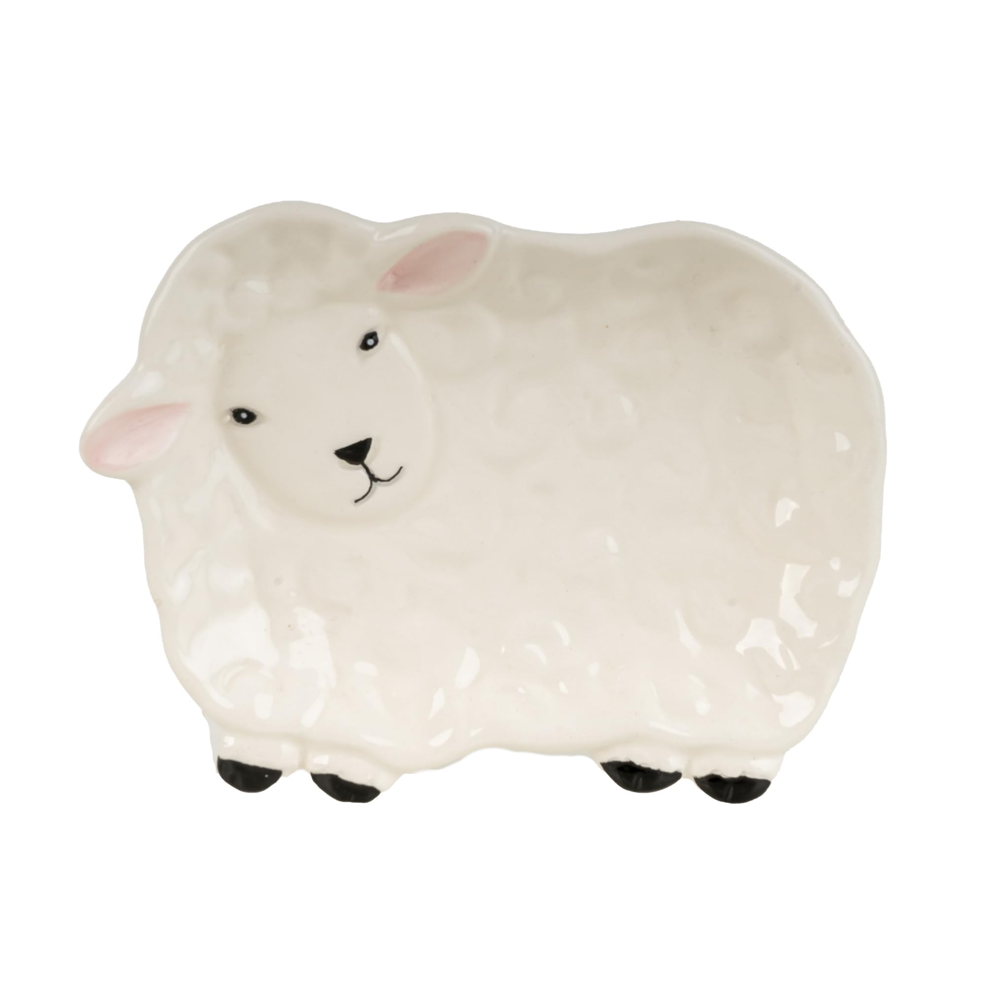 Home Deco London Julia Sheep Ceramic Vase, Farmhouse Kitchen Countertop Decor, White Dinning (Spoon Rest)