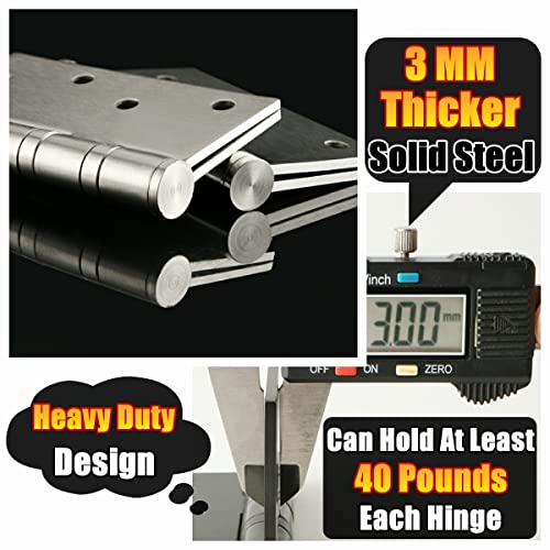 Alise Door Hinges,Quiet And Smooth Bearing Hinge For Doors,4X4 Inch Square Corner Gate Hinges,Heavy Duty Stainless Steel Hinge Door Hardware Replacement Parts,Brushed Nickel(Pack Of 2) #TOP3