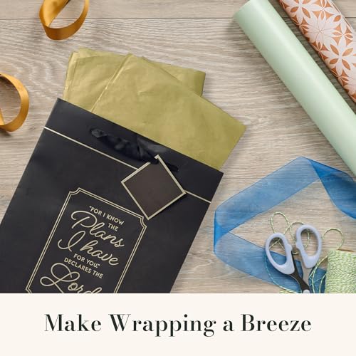 Image of Christian Art Gifts Large Gift Bag with Tissue, Know the Plans, Charcoal