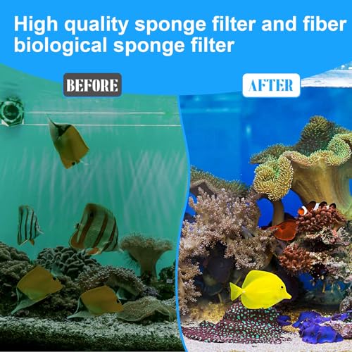 Image of Threlaco 4 Set Aquarium Filter Compatible with Fluval SPEC, EVO, Betta and Flex Desktop Aquarium Series, Foam Filter, Carbon, Ammonia /Phosphate /Nitrite Remover Pad, Ceramic Ring, Cord, Grease & Bag