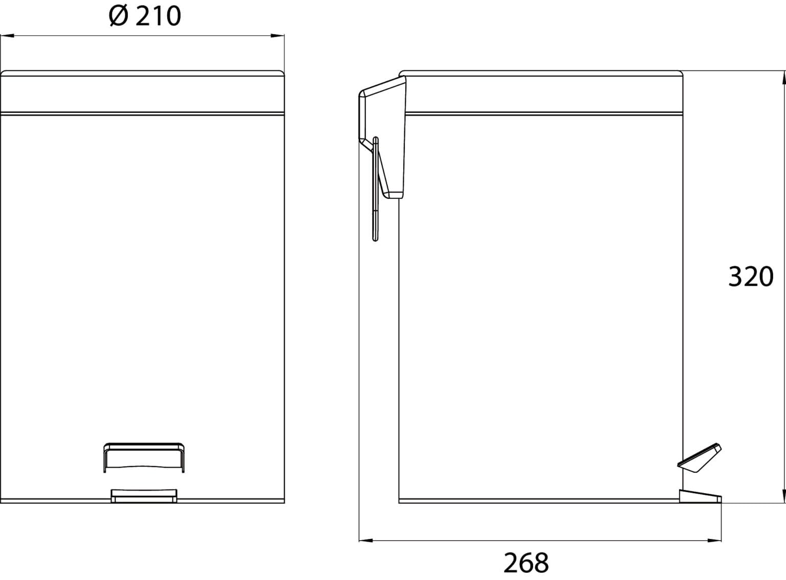 Emco System 2 Kosmetikeimer, Inhalt 5 Liter, rund, Edelstahl, Treteimer mit Deckel, Abfallbehälter – 355300000
