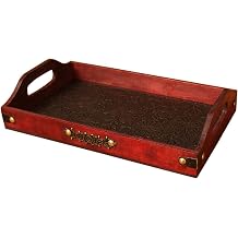 Breakfast Tray Serving Tray with Handle Rectangle Wood Butler Breakfast Tray Party Platter Decorative Tea Tray for Food Couch Dinner Living Room Bedroom Serving Tray Size M