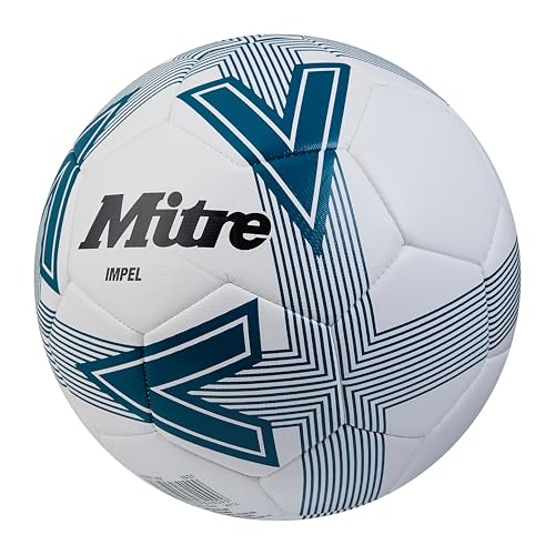 Mitre Impel L30P Fußball, hohe Strapazierfähigkeit, Formbeständigkeit, Weiß/Grün, 5