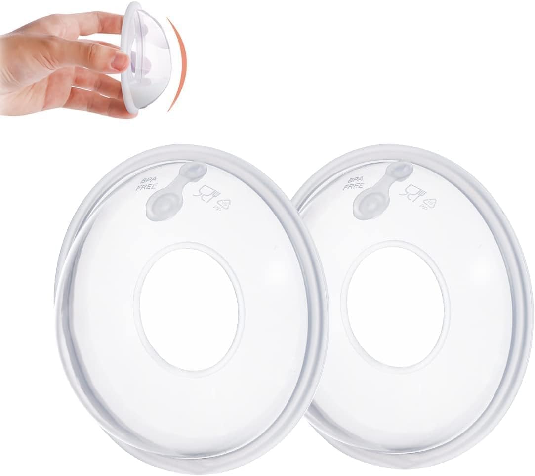 Breast Milk Catcher for Breastfeeding Mothers, 2PCS Silicone Breast Milk Collector with Plugs, Reusable Breast Shells for Milk Leakage, Nursing Cups to Collect Breast Milk & Help Protect Sensitive Nipples .-image-5