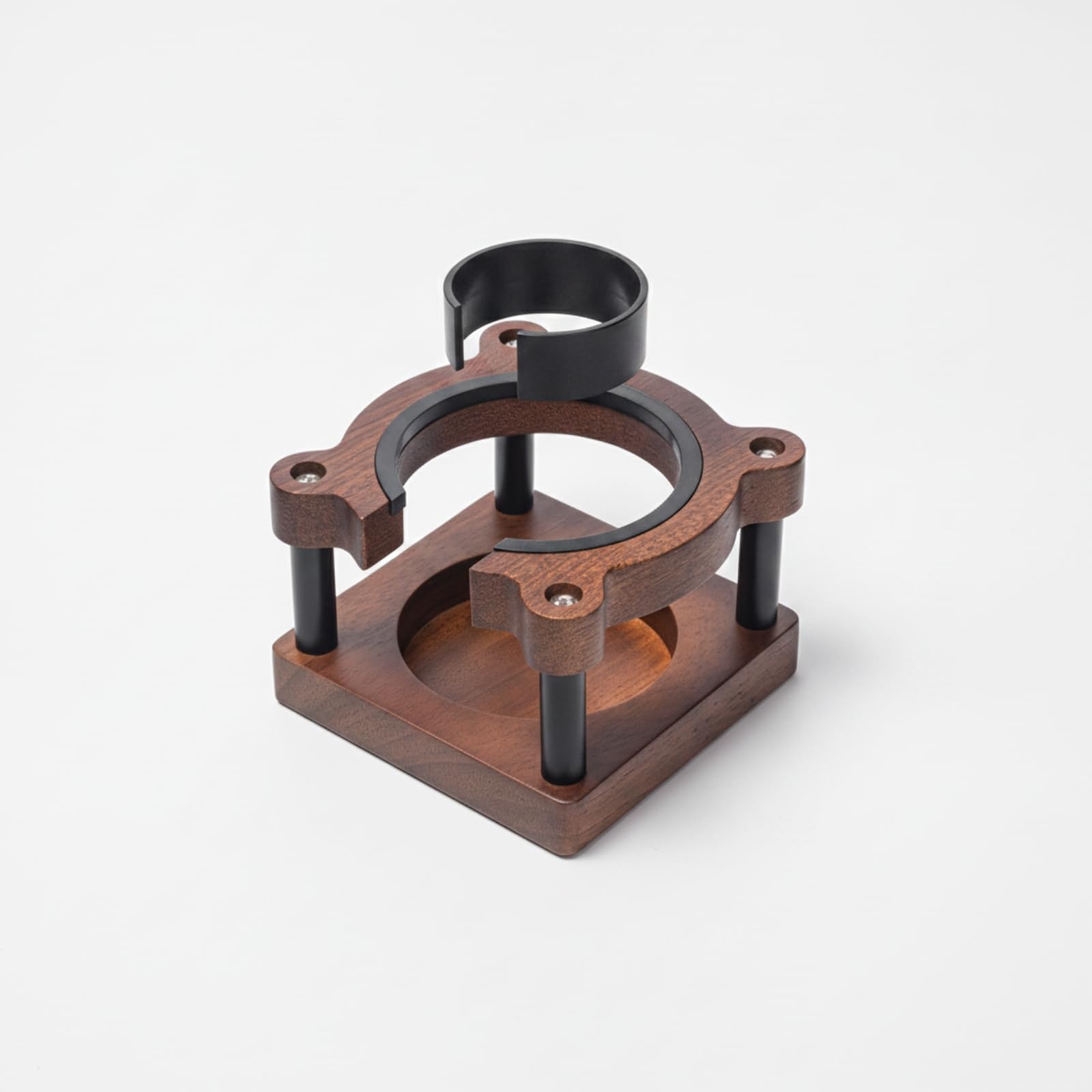 Stazne Pressacaffè in Legno Compatto Base Battifiltro Regolabile Accessor per Angolo Caffè, Cucina
