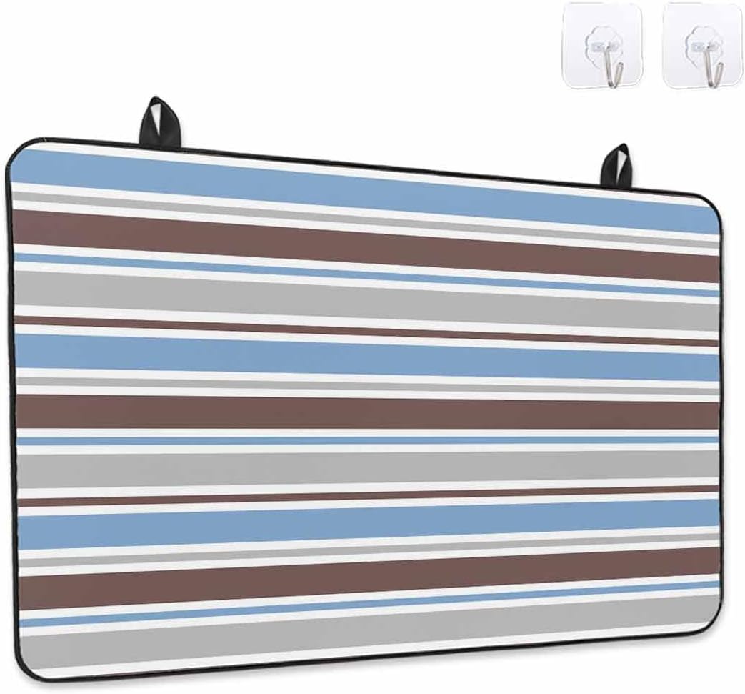 Stove Top Cover Blue Stripes Stove Cover for Electric Stove Top Grey Brown Classic Striped Glass Cooktop Covers Anti-Slip Mat Heat R esistant Countertop Protector Kitchen Decor 28.5"x20.5"
