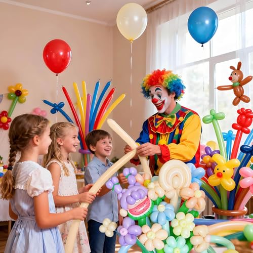 Image of 260 Nude Long Balloons for Balloon Garland Thickening Skinny Latex Twisting Animals Modeling Christmas Birthday Wedding Party Festival Decorations 100pcs