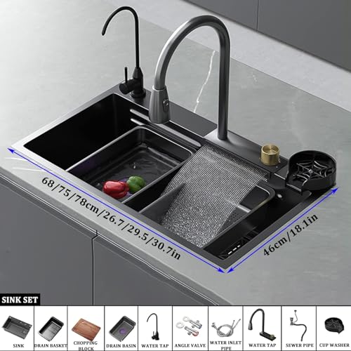 Évier sous plan en acier inoxydable brossé avec robinet design et rince-verre - 3