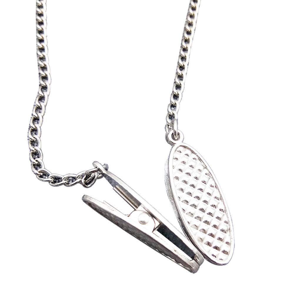 4 Clip Per Tovaglioli Con Catena - Bavaglino Per Adulti E Bambini | Argento, Acciaio Inox | Anti-Macchia - Foto 6