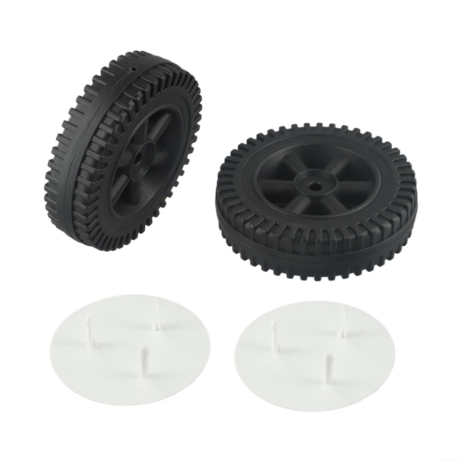 6" BBQ Grill Wheels Replacement Parts 2 Pack, Heavy Duty Plastic 152mm Diameter, Heat Resistant Wear Resistant, Easy Install, Compatible with Gas Grills and Other Brand