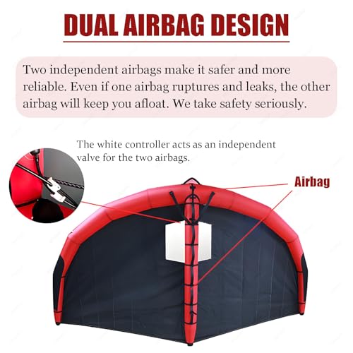 UORDBY Portable Windsurfing Inflatable Wing, Handheld Wing Foil Kite Surfing Inflatable Wing with Window, Water Sports Equipment,Wing Surfer Kite for Surfing, Water Play