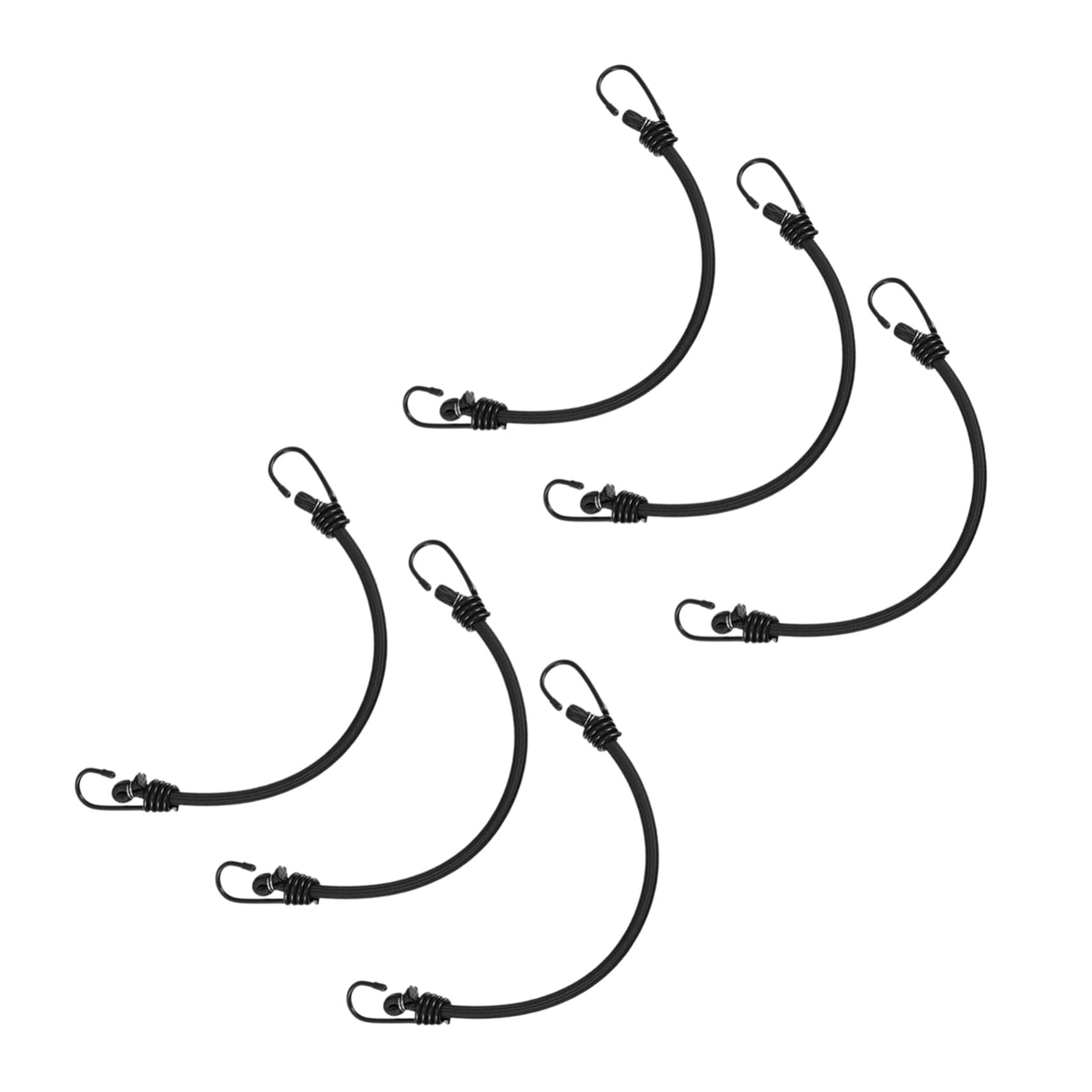 Angoily 6 Pezzi Corde Elastiche con Ganci Cinghie Regolabili Resistenti all’Acqua per Fissaggio Bagagli Campeggio Bicicletta e Veicoli Antivento per Esterni