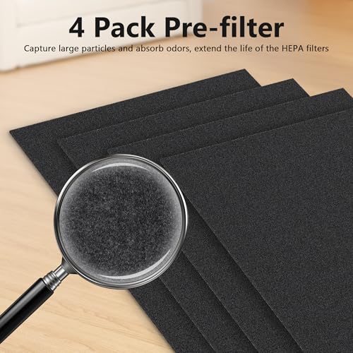 Image of KJ300 Replacement Filters,Compatible with VEWIOR KJ300 Purifier | 3-Stage Filtration | 2 Pack Main Filter + 4 Pre-Filter