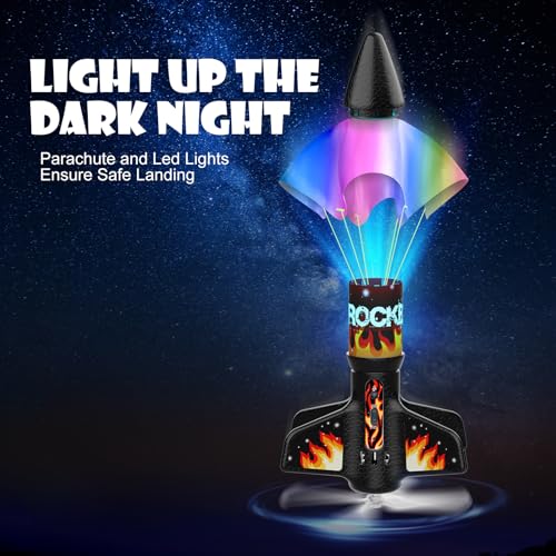 Image of Mafbeanl Rocket Launcher for Kids, Self Launching Motorized Air Rocket Toy | Outdoor Toys for Ages 8-12, Model Rockets with Parachute Safely Land, Spaceship Launch up to 200 ft Birthday Gifts for Boys