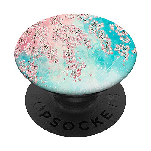 Rosa Azul Cerezo Japonés Flores Árbol PopSockets PopGrip Intercambiable Cover