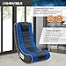 X Rocker SE Video Gaming Chair with 2 Headrest Audio Speakers, Foldable Floor Rocker with Wireless Bluetooth or Wired Connection, 200 lbs Max, Blue Black Gray