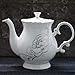 Jomop European Style Ceramic Flower Teapot Coffee Pot Water Pot Porcelain Gift Large 5.5 Cups (1, White)