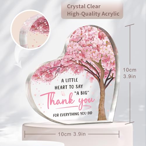 Thank You Gifts for Women, Appreciation Gifts Acrylic Heart Plaque, Birthday Christmas Thinking of You Gifts for Friend Grandma Mom Teacher Coworker - Image 2