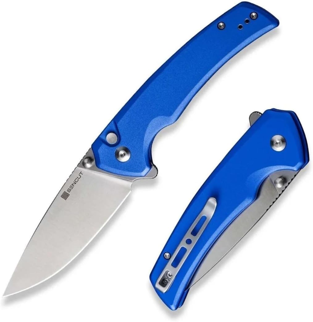 Sencut Serene Folding Knife 3.50" D2 Steel Drop Point Blade Blue Aluminum Handle