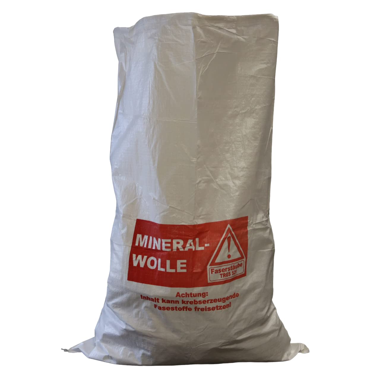 Lacers Big Bags | PP Gewebesack Mineralwolle 25 Stück | 70x110cm | Schüttgutbehälter, Transportsack, Entsorgungssack | Warndruck Mineralwolle | Verschlussband | Beschichtet