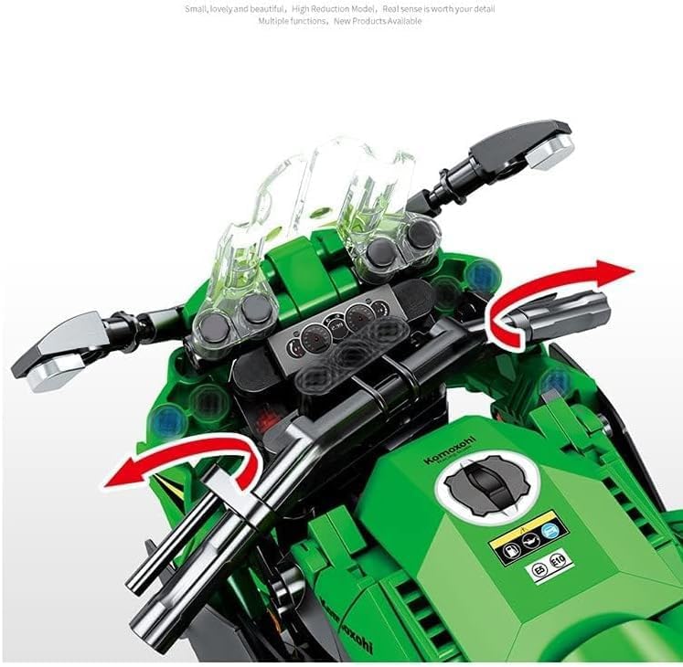 Close-up of motorbike handlebars showing steering movement