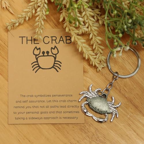 Image of MAOFAED Crab Keychain Crab Motivational Quote The Crab Symbolizes Perseverance And Self Assurance