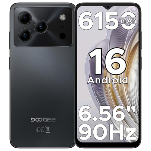 DOOGEE Note 56 Teléfono Movil Android 16, 6150mAh Batería de Anodo de Silicio, 6,56' HD+ IPS 90Hz, Octa Core 24GB+64GB Smartphone, 8MP, Cuerpo 8.45mm Telefono, Face ID/OTG/GPS/Doble SIM 4G Movil