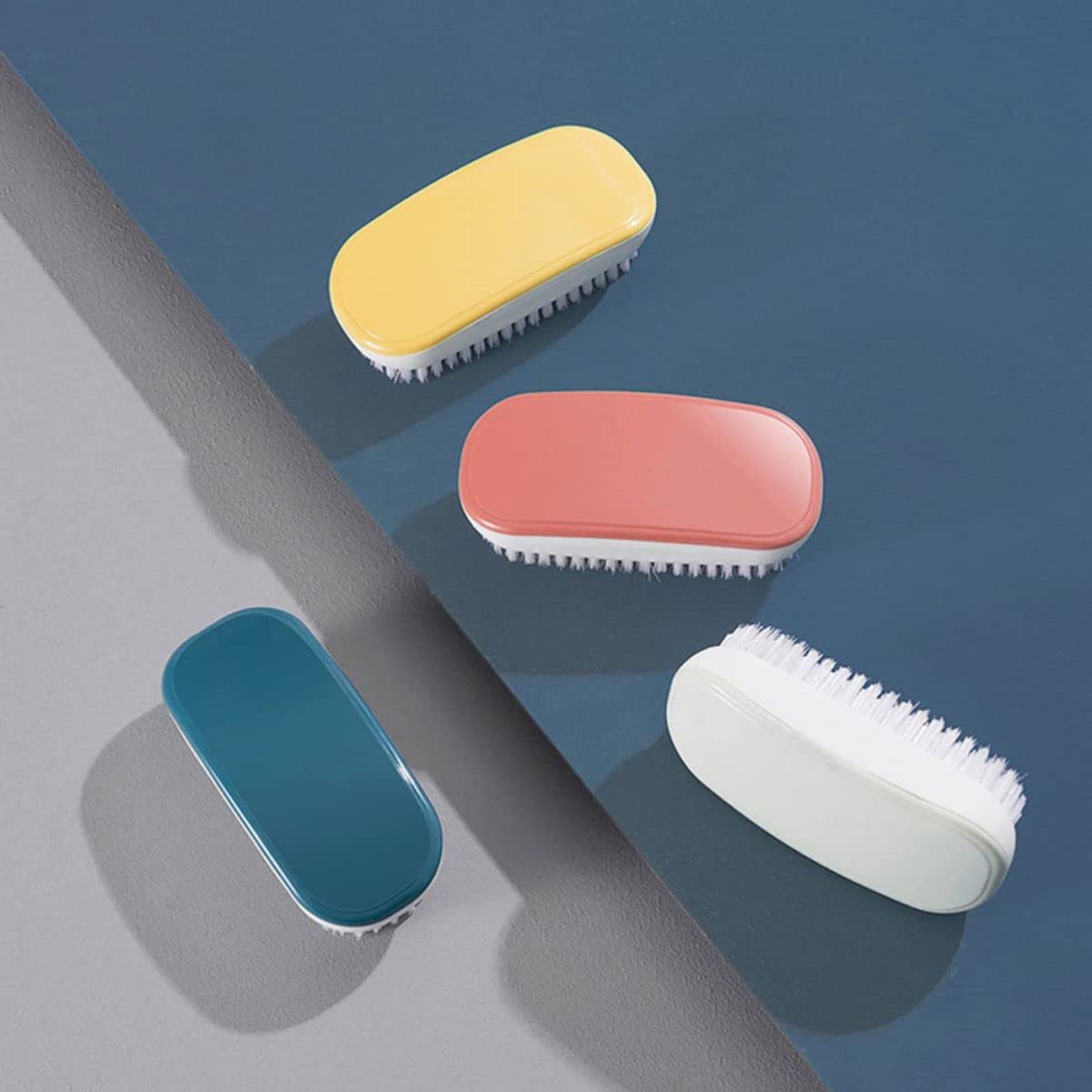 Cepillos para Fregar la Ropa, Cepillo para Ropa, Zapatos, cepillos de Limpieza para el hogar, Cepillo para Limpiar el baño, Cepillo de Mano de Limpieza económico de Fibra de Nailon, Azul