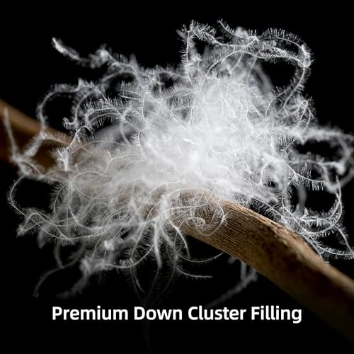 Down Fiber Comforter King Size, Premium Fluffy Down Duvet Insert, Lightweight All Season Warm, Hotel Comforter 90x106 Inches