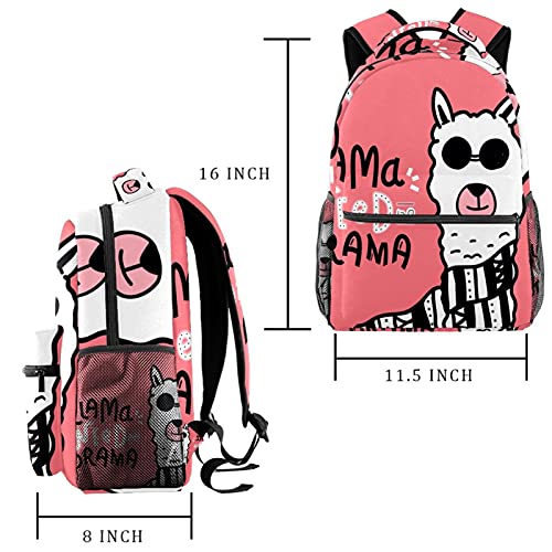 Mochila de alpaca rosa para senderismo y excursiones al aire libre 2