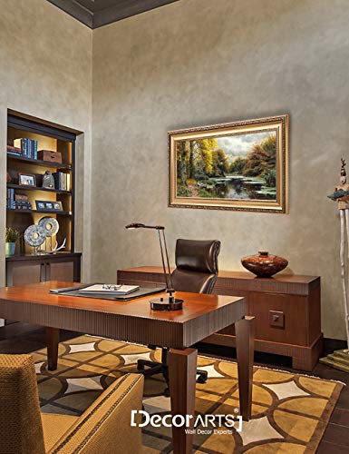 DECORARTS - River Landscape 1903, by Peder Mork Monsted Oil Painting Reproductions. Giclee Print Stretched Framed size: 36x22 - Image 4