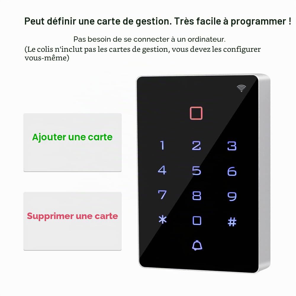 Clavier de contrôle d'accès WiFi autonome Tuya RFID 125 kHz contrôleur d'accès étanche pour système de sécurité d'entrée de porte