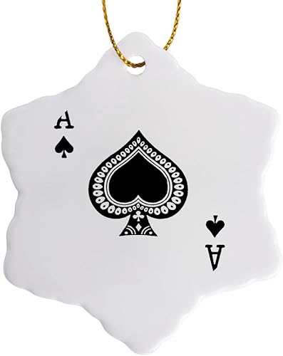 3dRose ORN_76552_1 Ace of Spades - Juego de espada negra, adorno de copo de nieve, porcelana, 3 pulgadas 3dRose ORN_76552_1 Ace of Spades - Juego de espada negra, adorno de copo de nieve, porcelana, 3 pulgadas