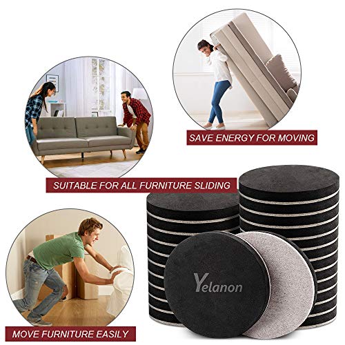 Felt Furniture Sliders, 20Pcs-3 1/2” Furniture Sliders For Carpet, Furniture Pads Hardwoods Floors, Heavy Furniture Movers Sliders, Reusable Furniture Moving Pads, Floor Protectors For Carpet #TOP4