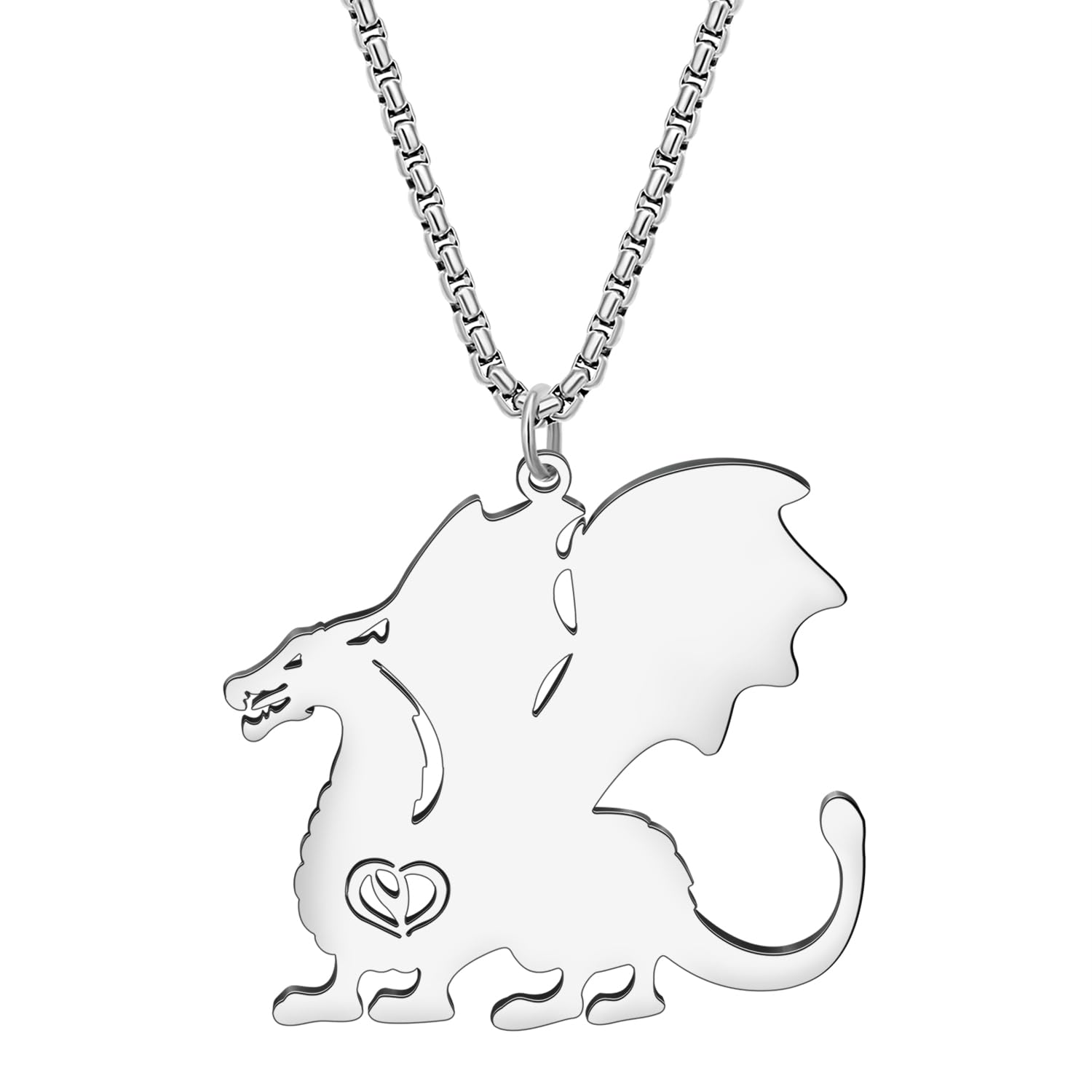 Collana con ciondolo a forma di drago in lega alla moda, con