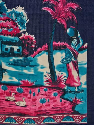 Image of SIRIL Women's Cotton Printed Saree With Unstitched Blouse Piece